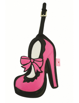 Luggage tag pink bow